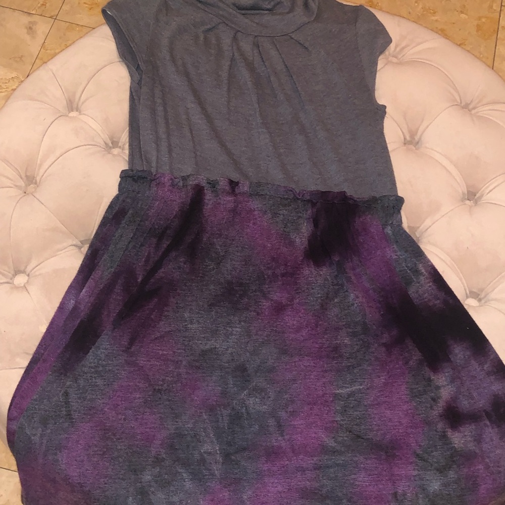 C Graffitti Purple and Gray Sweater Dress